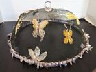 Antique VTG Shoo Fly Screen Cover Food Protection Butterfly Design Metal
