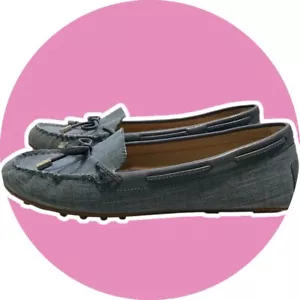 Michael Kors Daisy Blue Jeans Slipper flach Freizeit Mokassin Loafer Schuhe 7,5 gebraucht, in einwandfreiem Zustand - Bild 1 von 9
