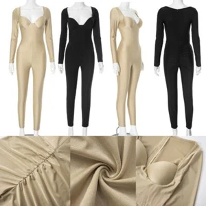 Mujeres Mamelucos Body Mono Una Pieza Unitard Ropa Deportiva Push Up Busto Gimnasio - Imagen 1 de 23