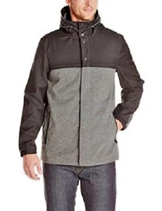 Perry Ellis Men's Colorblock Bonded Jacket, Black, Large - Picture 1 of 3