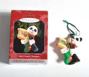 Hallmark 1998 Child's Fourth Christmas Dated 98 Ken Crow Teddy Bear Ornament 4th - Picture 1 of 6