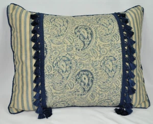 New Corded Pillow made w Ralph Lauren Landing Paisley & Newburgh Stripe Fabric - Picture 1 of 4