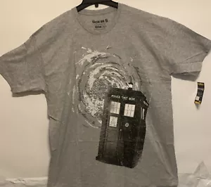 Ripple Junction Doctor Who Men's Tardis Time Vortex T-Shirt, Grey, XL - Picture 1 of 3