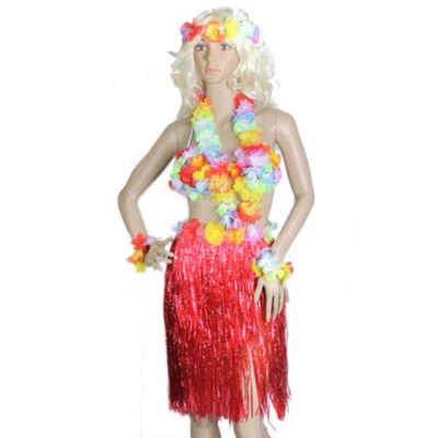 Kits de adornos 5 en 1 para mujer adultos hawaiano hula hierba falda niños Foto 1 de 4