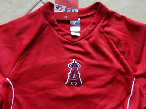 California Angels Therma Base Jersey Heavy Weight Shirt All Sewn  ( XL ) Cover