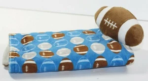 Coperta Sicurezza Bambini Preferiti CALCIO Blu Marrone Bambino Quadrata 14" - Foto 1 di 3