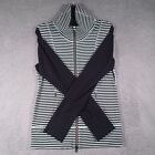 Lululemon Athletica Womens Sweater Size 8 White Striped Pockets Long Sleeve