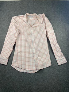 MIZZEN+MAIN Leeward Dress Shirt Small Trim Fit Plaid Check Red Blue Made USA - Picture 1 of 10