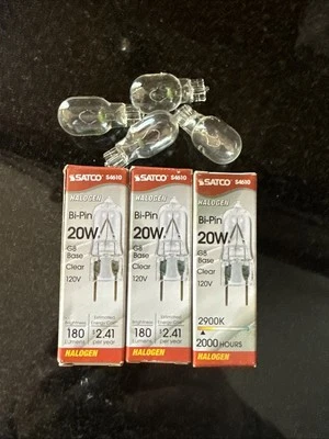 Satco 20WT4/CL/G8/120V 20W Bi-Pin G8 Base T4 Clear Warm White Light Bulb For Lot - Image 1 of 2