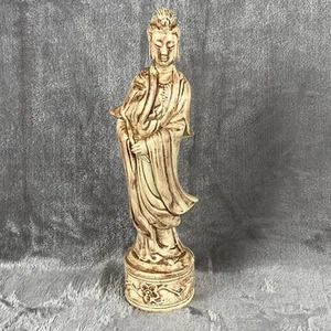 Ceramic Guanyin Bohdisattva Figure Mid Century Art Piece Signed 1960s - Picture 1 of 9
