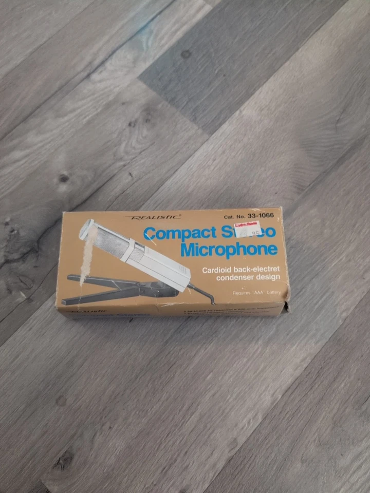 Vintage Realistic 33-1066 Compact Stereo Cardioid Condenser Mic New In Box. G4 - Image 1 of 4