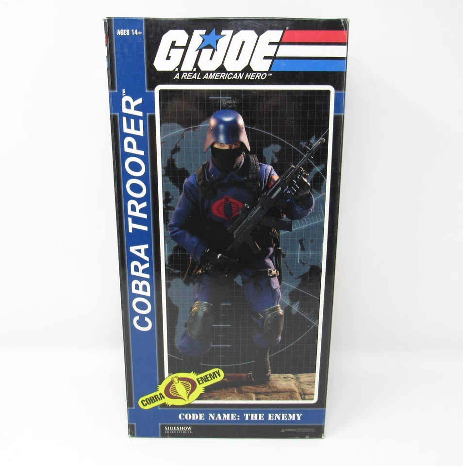 Figura Sideshow Collectibles GI Joe Cobra Trooper escala 1:6 12" sin abrir 2009 Foto 1 de 4