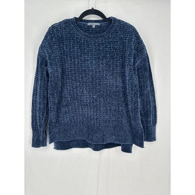 Matty M Sweater Womens Small Navy Blue Chenille Pullover Soft Cozy Crewneck - Image 1 of 4