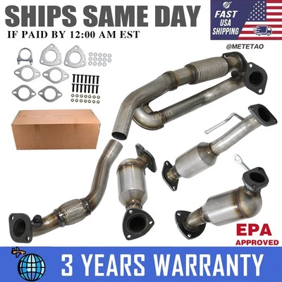 For 2009-2017 GMC Acadia 3.6L All Three Catalytic Converters Flex Pipe 4 PIECES - Image 1 of 4