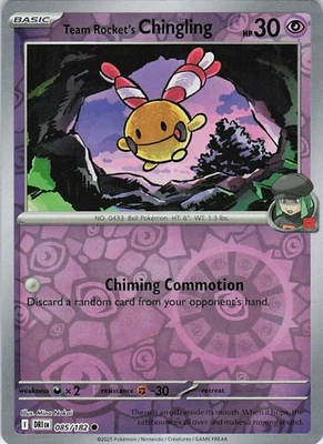Team Rocket's Chingling Reverse Holo 085/182 Common SV10: Destined Rivals NM Pok - Image 1 of 2
