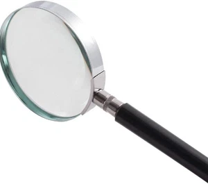AIMALL 10X Magnifying Glass Lens, 50MM Silver Metal Handheld Magnifier for Je... - Picture 1 of 12