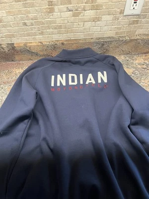 Indian Motorcycle Womens Blue Cotton Blend Long Sleeve Full-Zip Jacket Sz Large - Image 1 of 4