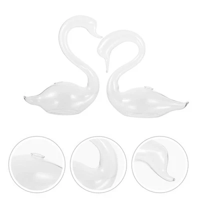  2 Pcs Decorative Vases Hydroponic Planter Small Swan Shape Bowls Unique - image 1 of 4