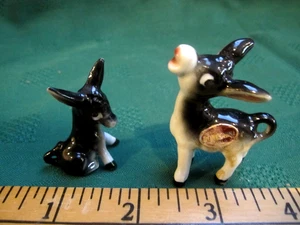 Statuine asino miniatura vintage madre e bambino mulo Burro porcellana Giappone - Foto 1 di 12
