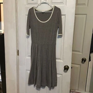 LulaRoe dress gray with pale yellow trim - Picture 1 of 3