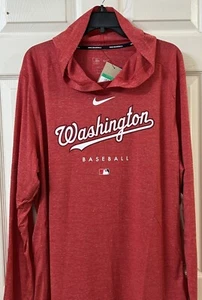 NWT Nike Washington Natl’s Dri Fit Early Work Performance Hoodie XL Heather Red - Picture 1 of 13