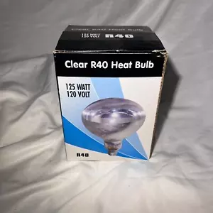 Clear R40 Heat Bulb 125 Watt 120 Volt NOS - Picture 1 of 3