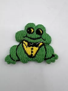 Vintage Frog Fabric Embroidered Clothing Patch Green New - Picture 1 of 5