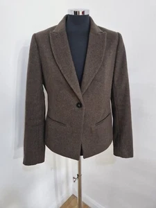 All Saints Tweed Sakko Gr. 14 Braun Hering Wollmix Tailored Blazer Canonbury - Bild 1 von 10