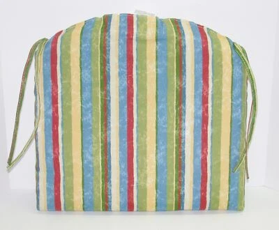 (1) Outdoor Patio Seat Pad ~  Cayman Stripe ~ 18 x 17 x 3 **NEW** - Image 1 of 2