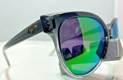 GAFAS DE SOL POLARIZADAS MAUI JIM OLU MJ 537-11A GRIS DESVANECIDO CON MAUI VERDE NUEVAS 9.9 Foto 1 de 4