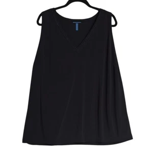 B-Slim Cami Tank Damen 2X Schwarz Spitze V-Ausschnitt Schlankmacher Bauch Kontrolle Stretch - Bild 1 von 1