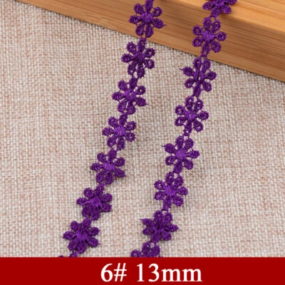 Costura y adorno de encaje con flores de margarita bordadas en guipur de 13/15/25 mm Foto 1 de 4