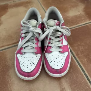 Size 4Y - Nike Dunk Low GS Laser Fuchsia Pink Barbie FB9109-102 - Picture 1 of 9