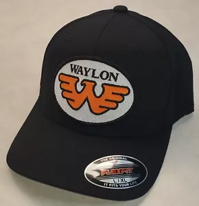 WAYLON JENNINGS Patch Flexfit Hat / Black - L/XL  7 1/8" - 7 5/8" - Picture 1 of 8