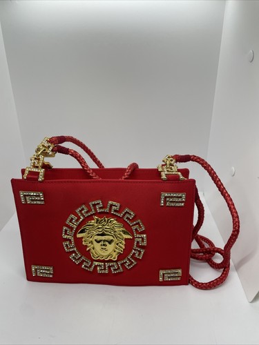 Borsa a tracolla medaglione Versace Medusa 1990 Bellissima borsa rosso intenso