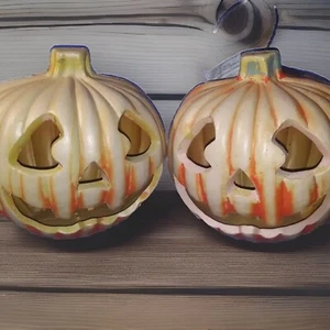 Vintage Leucht Halloween Kürbis Jack o Laterne Dekoration Gesicht GETESTET funktioniert - Bild 1 von 8