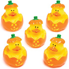 FX410 Pumpkin Rubber Ducks - Pack of 5, Halloween Party Bag Filler, Bath Toys fo
