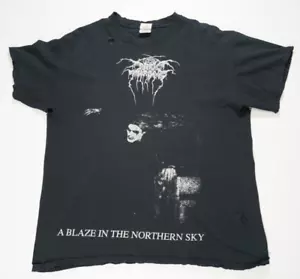 Vintage Darkthrone A Blaze In The Northern Sky Heavy Distressed L metallo nero - Foto 1 di 10