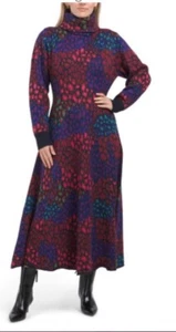 Farm Rio Size XS Leopard Mix Sweater Dress Leopard Print NWT - Picture 1 of 6