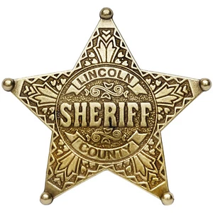 Western Denix Lawman Lincoln County Sheriff Badge Billy The Kid Pat Garrett New - Picture 1 of 2