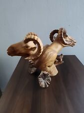 Hand Carved Set Of Rams