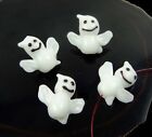 4 Lampwork Handmade Glass white Ghost Halloween Beads 