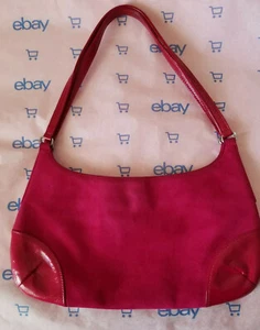 Bolso de Mano Baguette de Cuero Patente/Gamuza Banana Republic, Rosa Brillante, Usado - Imagen 1 de 9
