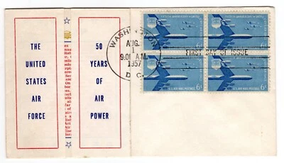 C49 U.S. Air Force USAF 50th Anniversary 1957 FDC - Fold-out Cachet - Image 1 of 3
