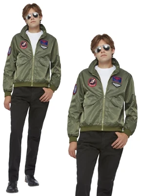Top Gun Maverick Chaqueta de Bombardero Años 80 Licencia Película Vestido Elegante Disfraz Foto 1 de 2