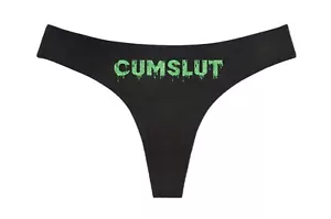 CUMSLUT - Black Thong - Choose Your Color - Swingers Hot Wife MFM Cuckold - Picture 1 of 2