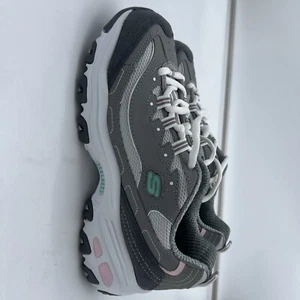 Skechers Womens D'lites 11947 Gray Low Top Lace-Up Running Sneakers Size 9.5 - Picture 1 of 4