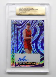 2022-23 Leaf OptiChrome Pre-Production Proof Purple Autograph Matas Buzelis 1/1 - Picture 1 of 2