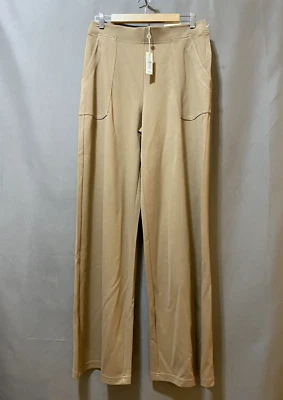 Новый с Ярлыками Max Studio женщин эластичный пояс середины подъема трикотажа широкие брюки размер L хаки - Изображение 1 из 4