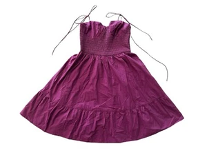 Steve Madden Sally gesmoktes Baumwollpopeline Minikleid in Lila. Größe S - Bild 1 von 7